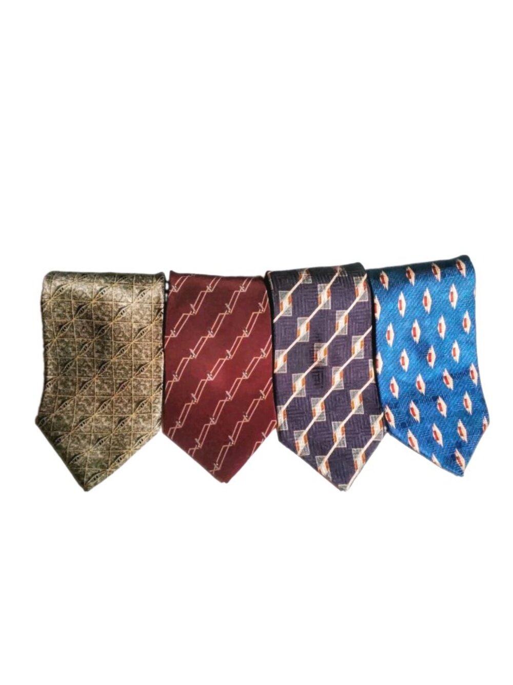 4 Vintage 1990s BILL BLASS BLACK LABEL Luxurious Premier Jewel-tone Silk Ties